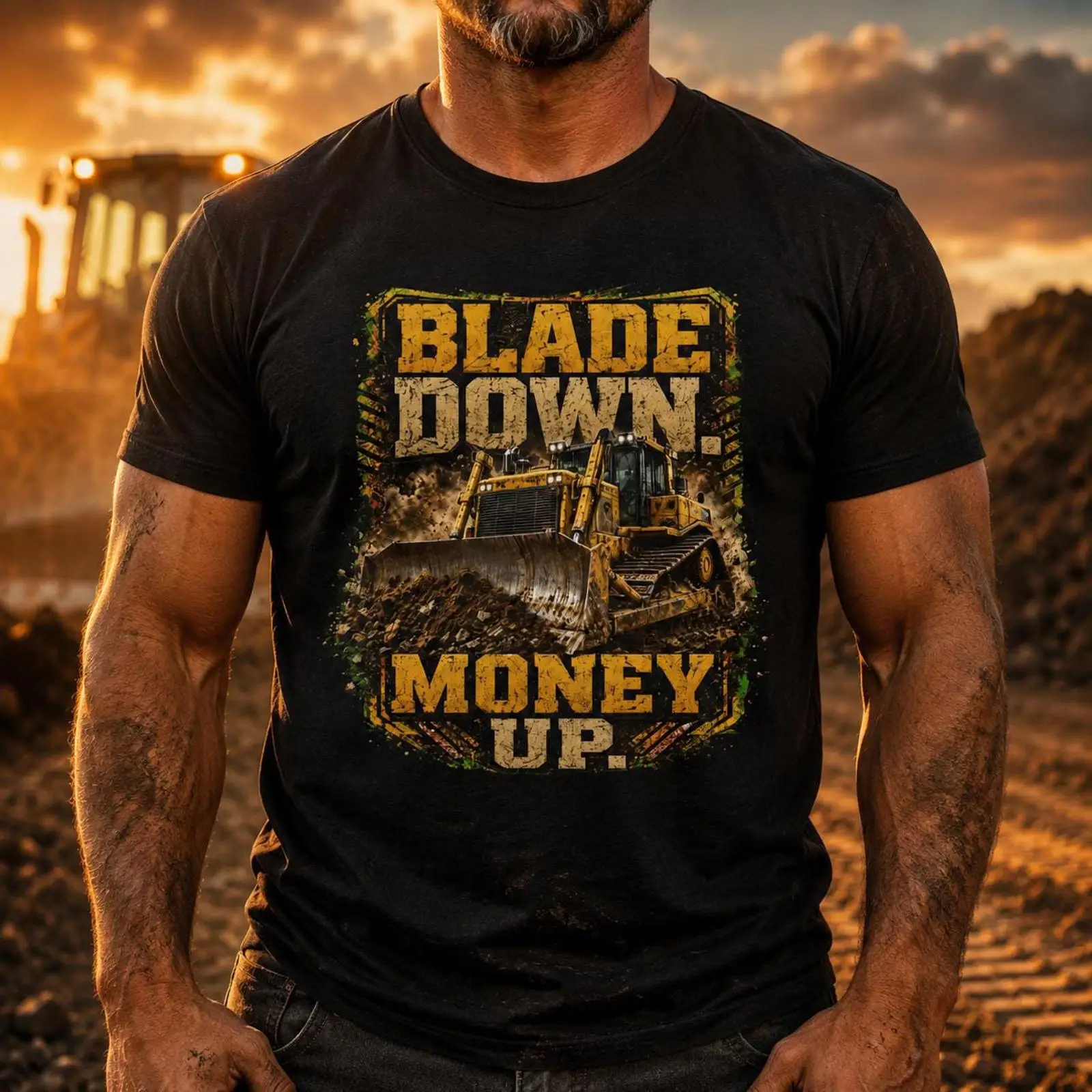 Heavy Equipment Driver - T-shirt d'opérateur de bulldozer Blade Down